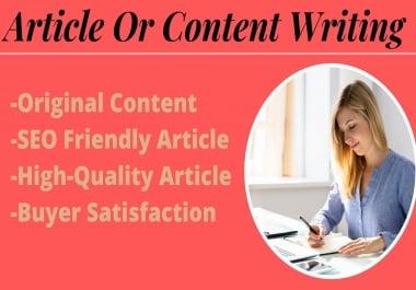 I will do SEO Friendly Article or content writing