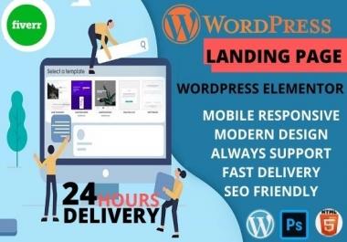 I will design modern responsive wordpress landing page