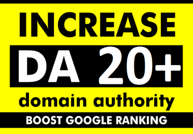 increase moz domain authority increase moz da 20+ plus backlinks