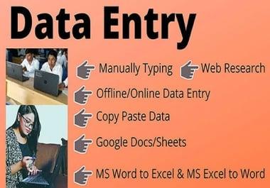 I will do any kind of data entry job