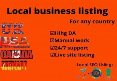 I will create 200 Manually local business listing for any country