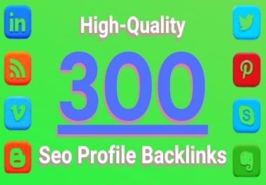 I will do high quality 300 social media white hat manual SEO profile backlinks building