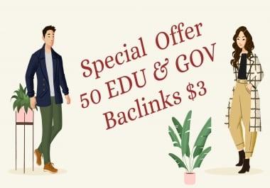 50 Edu - Gov Authority High da backlinks