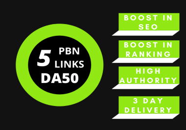 Build 5PBNs DA50 high authority Dofollow backlinks