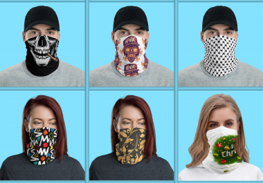I will design face,  winter,  neck gaiter mask for you