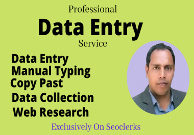 I will do virtual assistant,  data entry,  copy past,  typing,  PDF or Image to Word or Excel.