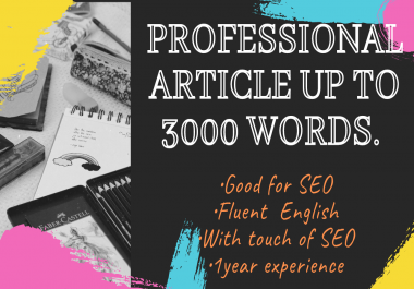 I will write incredible content writer, SEO writer and article writer for your website or blogposts.