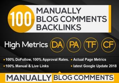 I will add 100 high pa da manually blog comments backlinks