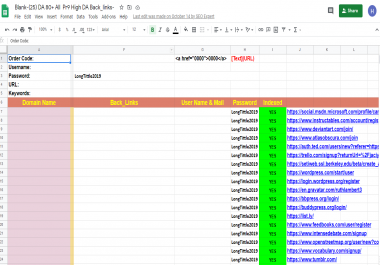 I will Build 25 DA 80+ All Pr9 High DA Back links