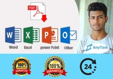 I will do convert pdf to word,  excel,  and etc