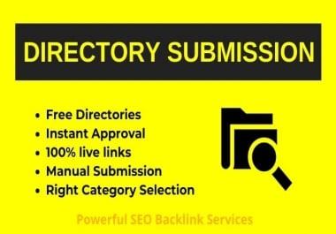 Instant Approve 50 Directory submissions live links Manually from PR web directories