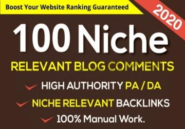 I will do 100 niche relevant blog comments SEO service backlinks