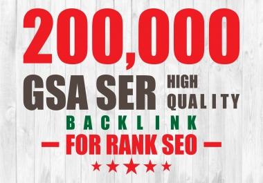 200,000 Gsa,  Ser,  Backlinks For Ranking Website,  Youtube,  Facebook page.