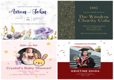 I will Design Your Themed Birthday Card or Any Invitation Cards