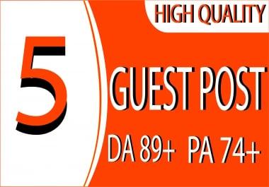 I will create 5 Guest Posts on 5 Real Sites