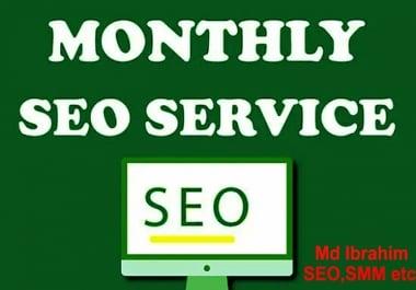 I will do monthly SEO service on page and off page for google top ranking
