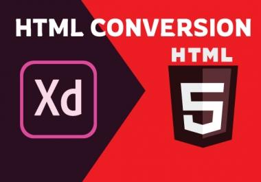 I will design responsive web site or home, landing page xd to html