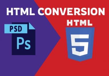 I will design responsive web site or home page psd to html