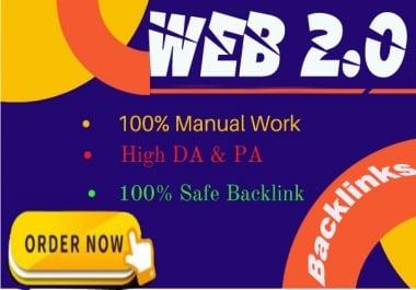 50 Manual Web 2.0 Backlinks Dofollow High Quality Permanent Link Building