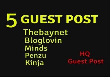 do 5 unique guest posting on da or dr90 real blog sites