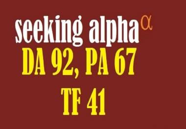 I will write and publish guest post on seeking alpha financial site