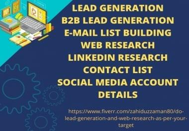 I will do lead generation and web research as per your target