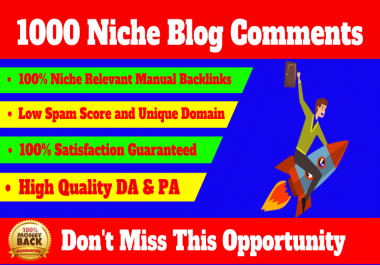 I will provide high quality 1000 niche blog comments off page seo nofollow backlinks