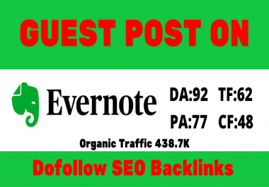 I will Write and Publish guest post on evernote with permanent post DA92