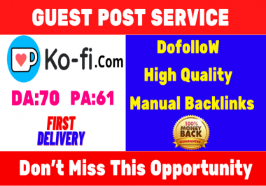 write and publish unique content guest posts on ko-fi. com DA 70 websites
