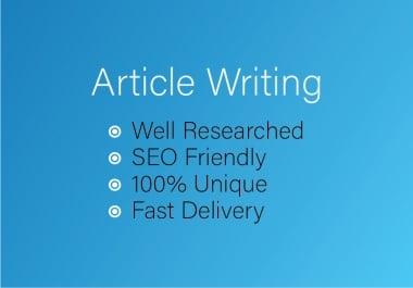 2000 words Creative Article Writing