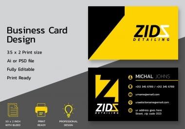 I will create professional business card design ready for print