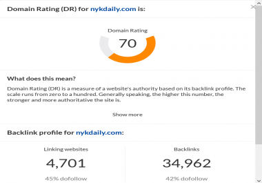 Do guest post on Dr 70 website permanet live dofollow backlink