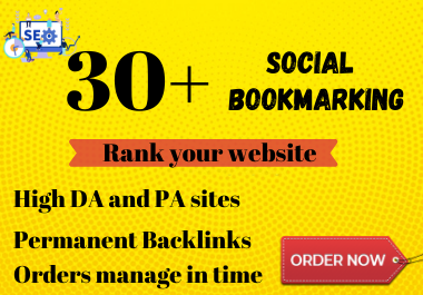 I will create 30+ social bookmarking manually on high PR backlinks