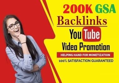 High Quality Verified 200,000 GSA SEO YOUTUBE Backlinks