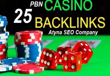 25 HQ,  DA 40 to 25+ Homepage PBN Backlinks on Casino Poker Niche