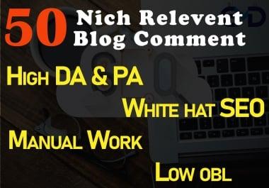I will create 50 high quality relevant blog comment seo