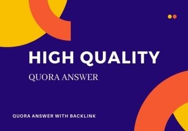 40 Quora answer with High Quality Backlinks