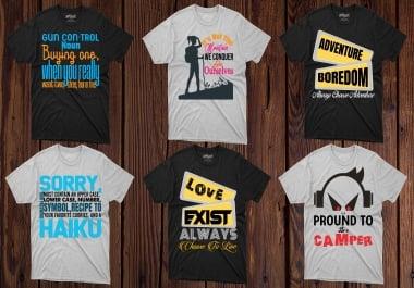 I will create a typography t shirt design for your company