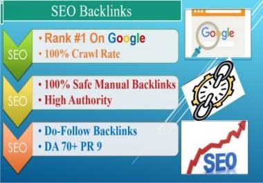 I will do create authority da70 seo dofollow manual backlinks