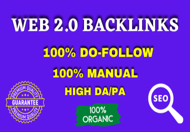 I will create 20 High Authority Web 2.0 backlinks manually