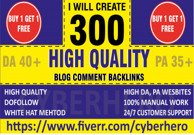 I will create 300 dofollow blog comment quality backlinks