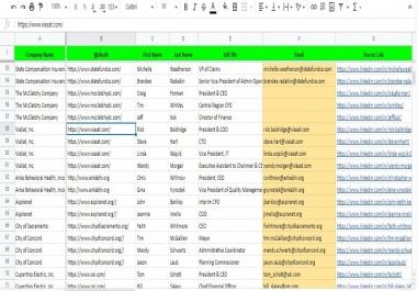 I will b2b lead generation and web research