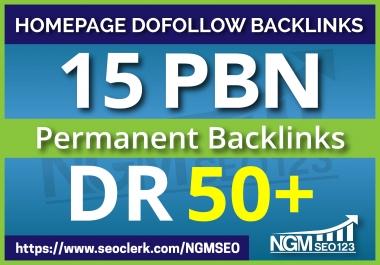 Creat High 15 PBN DR 50+ Perment Homepage Backlinks