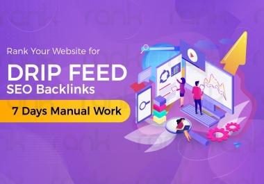 Rank Your Website for Dripfeed SEO Backlinks 7 Days Manual Work