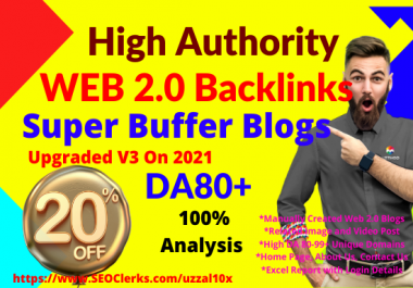 20 High Quality Web 2.0 Blogs Network Homepage Backlinks