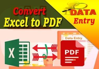 I will Convert pdf to excel or word and any type of data entry work
