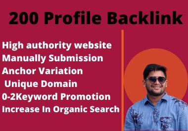 Manually Create 200 profile backlinks to rank your website