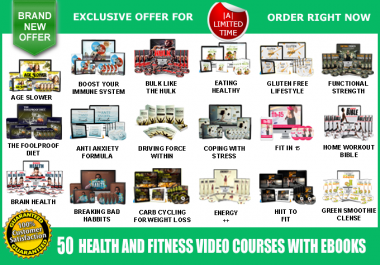 Offer 50 Health and Fitness Video Course Pack - V3 + 10 Audio Books,  100 Latest eBooks as a Bonus