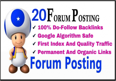 20 Do Follow HQ Manually Create Forum Posting Backlinks