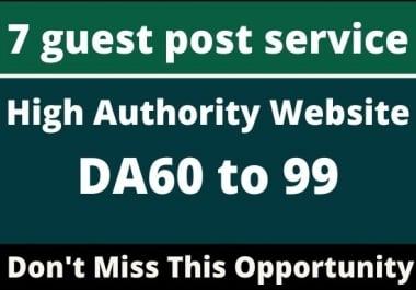 Publish 7 guest post on high quality website with permanent backlink